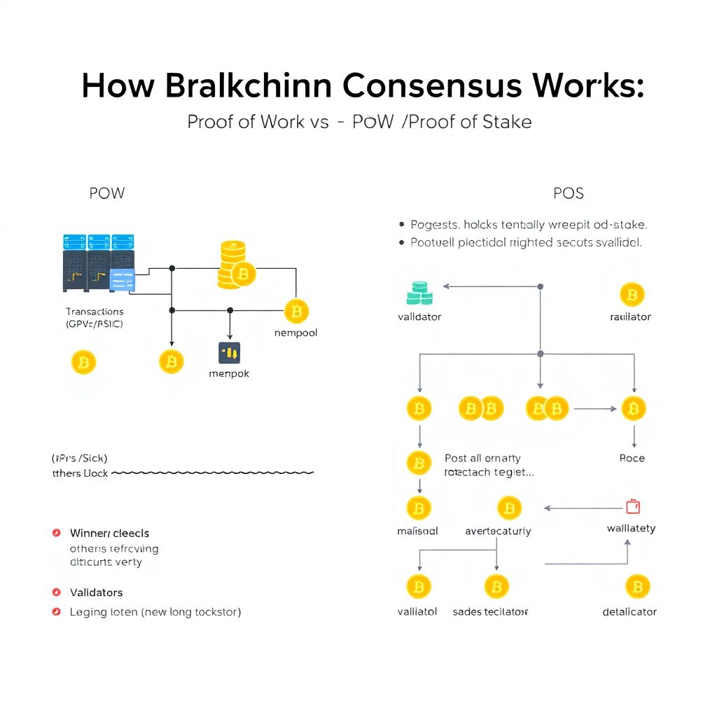 Принципы консенсуса в блокчейне: proof of work и proof of stake
