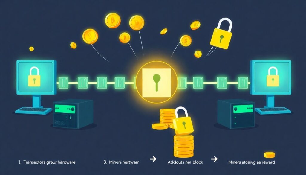 Как работает майнинг: от майнеров до транзакций в блокчейне - иллюстрация