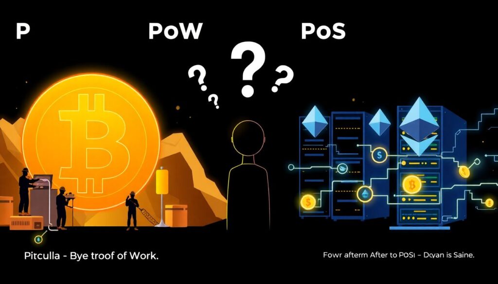 Сравнение PoW и PoS: преимущества и недостатки для пользователей - иллюстрация